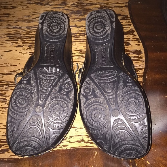 Born 2-buckle Mules/Slides/Clogs Black Leather 9M - Picture 8 of 8